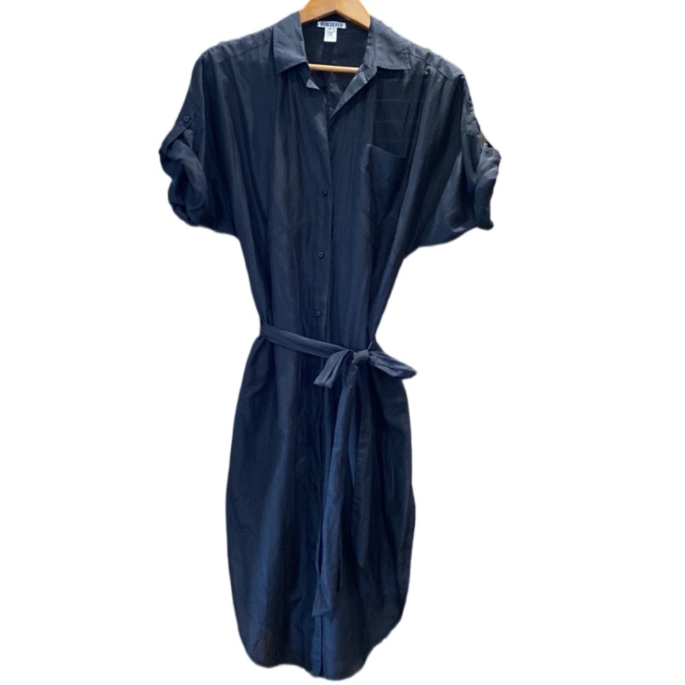 Quiksilver Black Sheer Shirt Dress - Size S